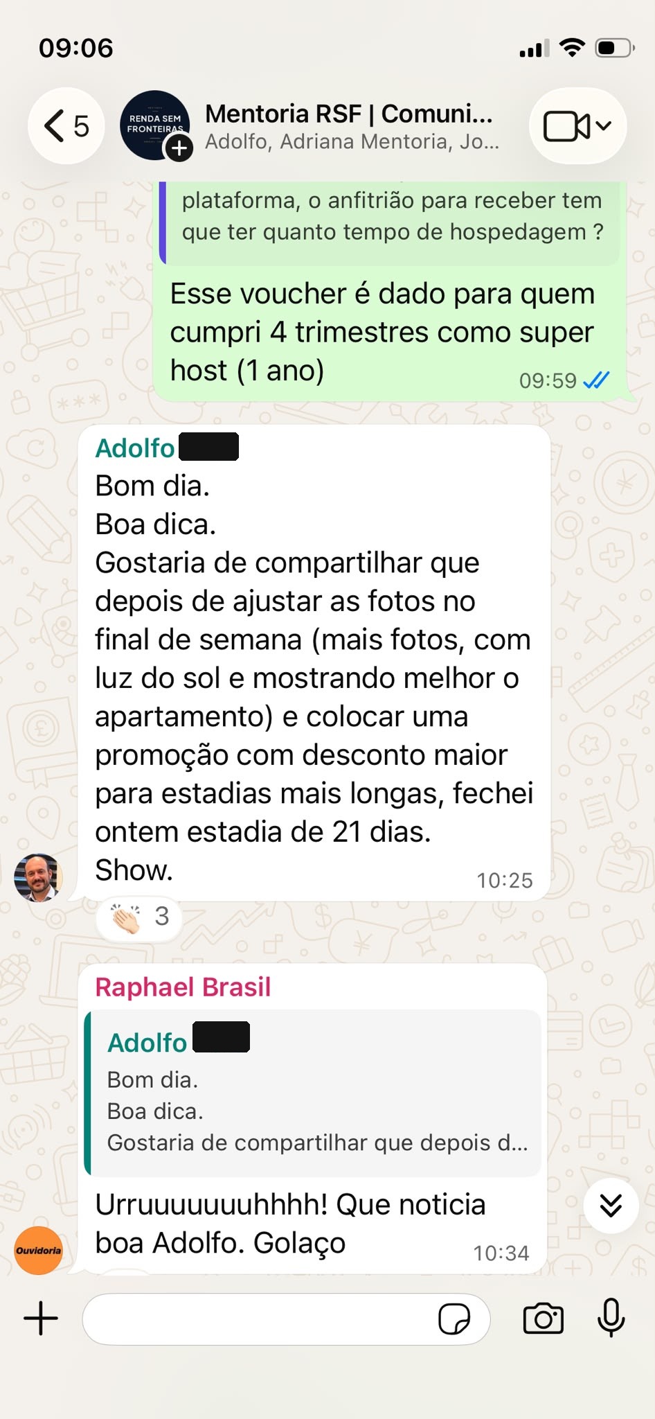 Print de depoimento de aluno do Renda Sem Fronteiras